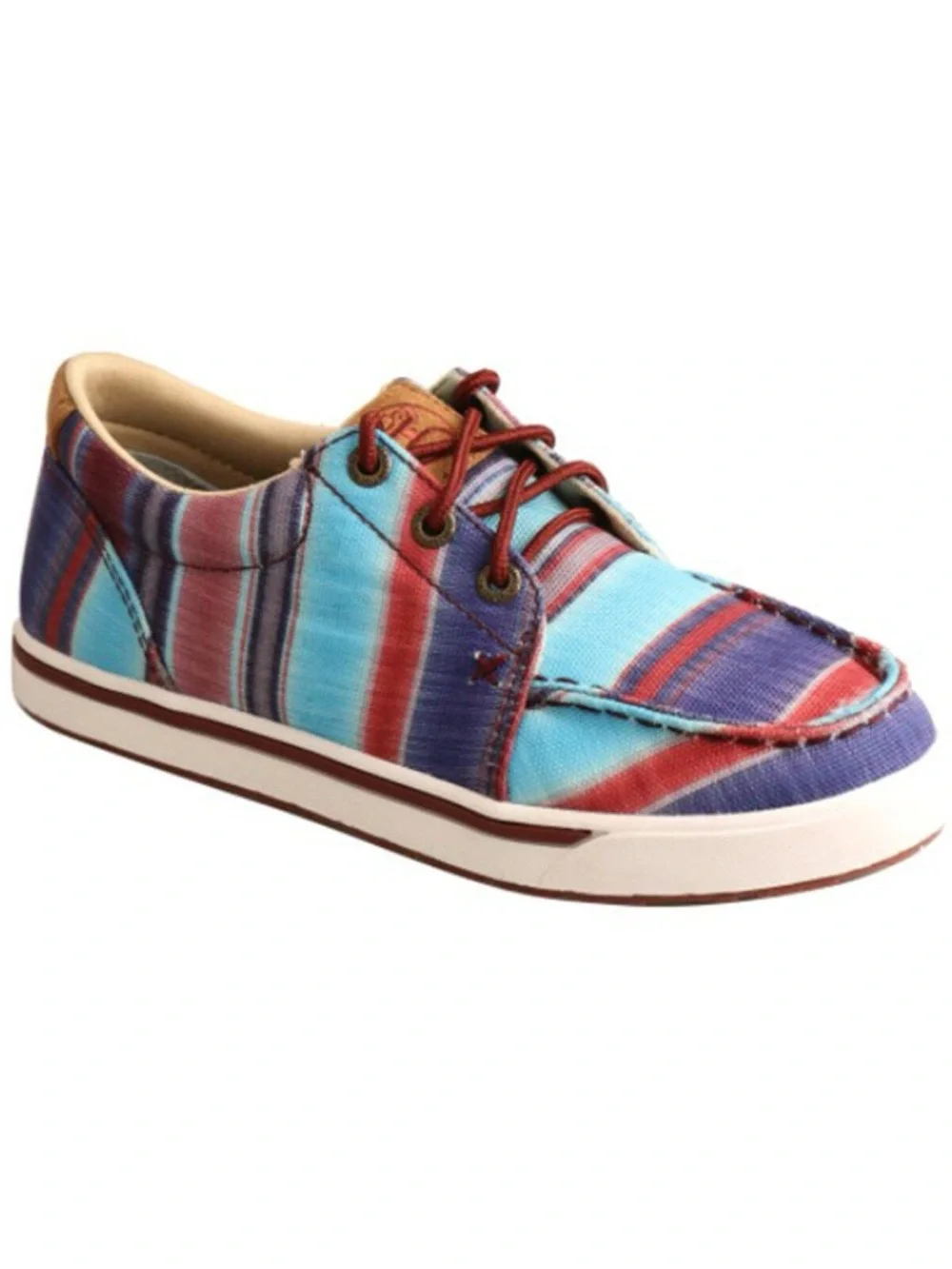 Twisted X Multicolor Striped Canvas Boat Shoe - Blue, Red, Purple